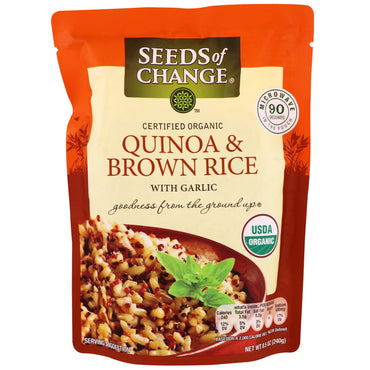 Seeds of Change، الكينوا والأرز البني، مع الثوم، 8.5 أونصة (240 جم)