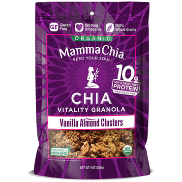 Mamma Chia, Chia Vitality Granola、バニラ アーモンド クラスター、9 オンス (255 g)