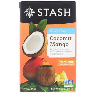 Stash Tea, té Oolong, mango de coco, 18 bolsitas de té, 35 g (1,2 oz)