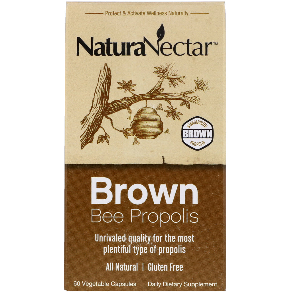 Naturanectar, bruine bijenpropolis, 60 plantaardige capsules