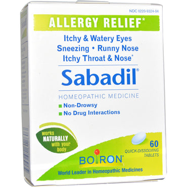 Boiron, sabadil, 60 comprimidos de disolución rápida