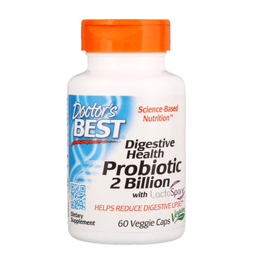 Doctor's Best, sănătate digestivă, probiotic 2 miliarde cu LactoSpore, 60 de capsule vegetale