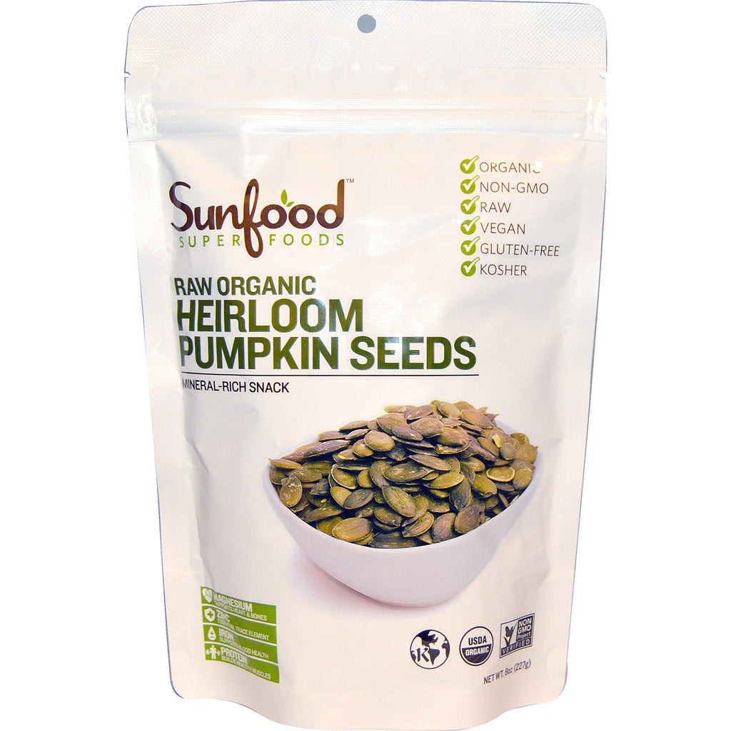 Sunfood, Raw  Heirloom Pumpkin Seeds, 8 oz (227 g)