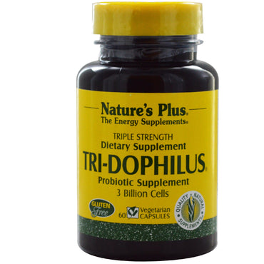 Nature's Plus, Tri-Dophilus, suplemento probiótico, 60 cápsulas vegetales