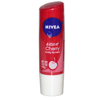 Nivea, Un beso de cereza, cuidado de labios afrutado, 4,8 g (0,17 oz)