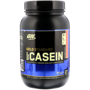 Optimum Nutrition, Gold Standard, 100 % Kasein, Erdbeercreme, 2 lb (909 g)