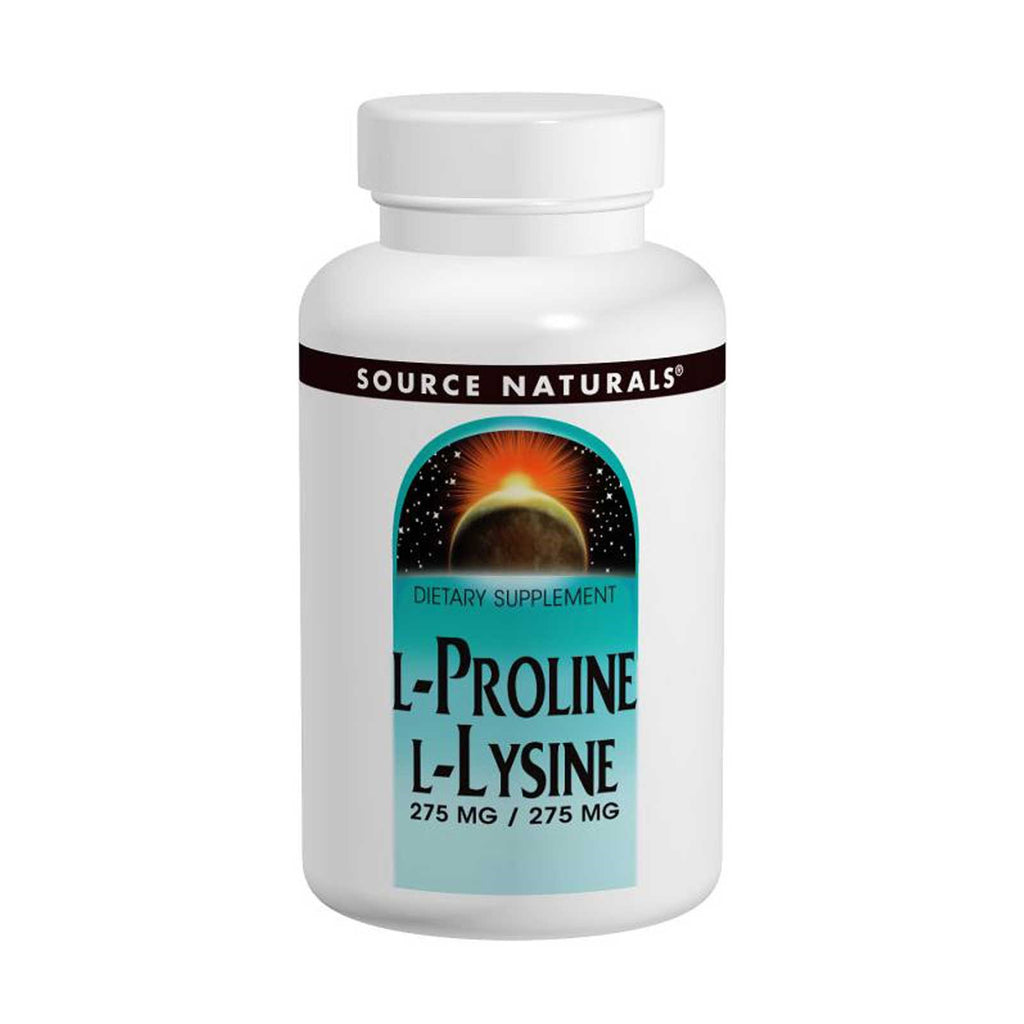 Source Naturals, L-Proline L-Lysine, 275 מ"ג / 275 מ"ג, 120 טבליות