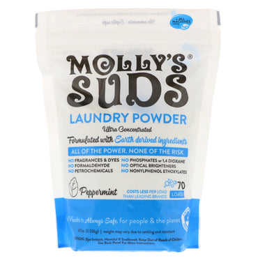 Molly's Suds, polvo para lavar la ropa, ultraconcentrado, menta, 47 oz (1,33 kg)