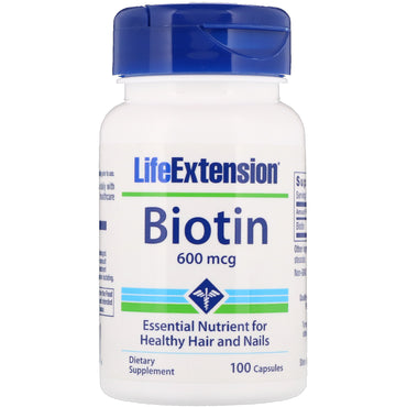 Life Extension, Biotin, 600 mcg, 100 kapsler
