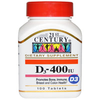 21st Century, D3, 400 IU, 100 Tablets