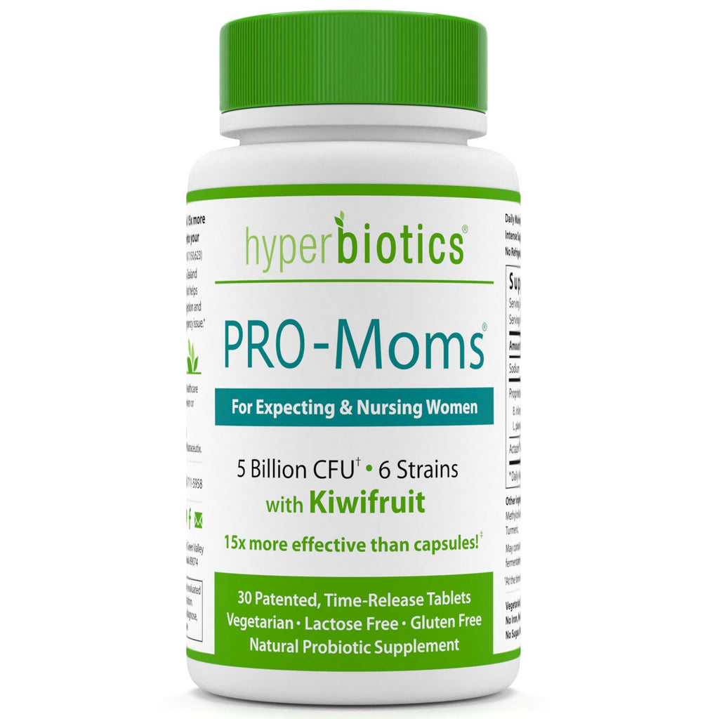 Hyperbiotics、PRO-Moms、キウイフルーツ入り出生前プロバイオティクス、50億CFU、30錠