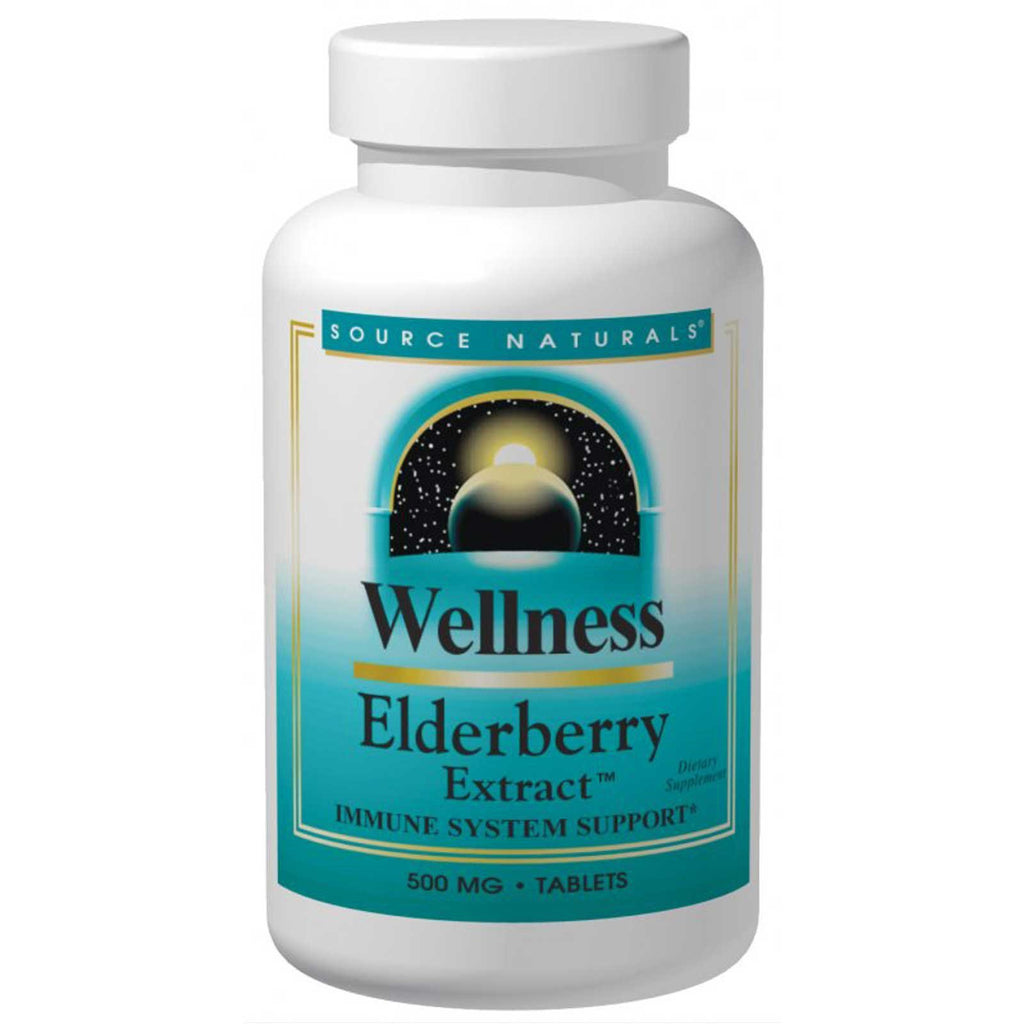 Source Naturals, Wellness, Elderberry Extract, 500 mg, 60 Tablets