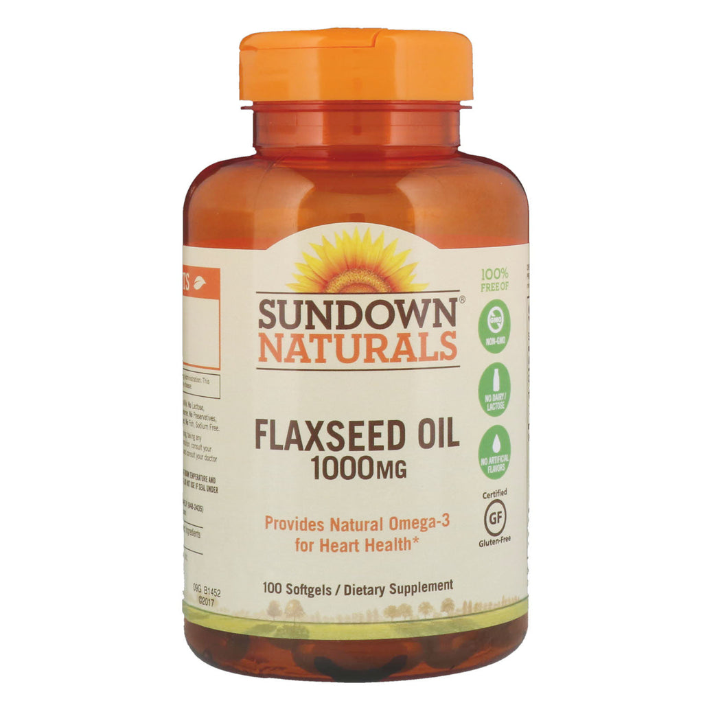 Sundown Naturals, Flaxseed Oil, 1,000 mg, 100 Softgels