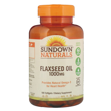 Sundown Naturals, Flaxseed Oil, 1,000 mg, 100 Softgels