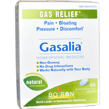 Boiron, gasalia, gasaflastning, 60 hurtigtopløselige tabletter