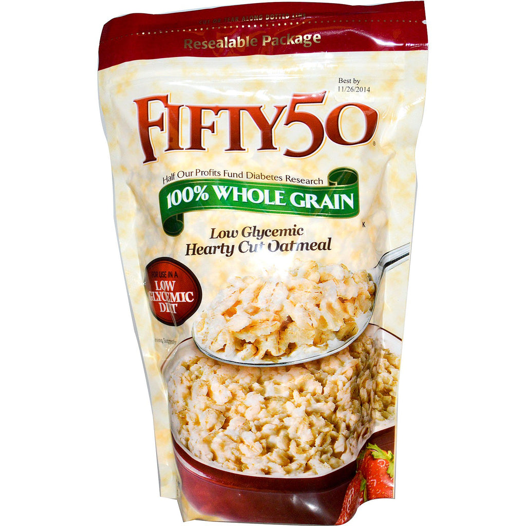 Fifty 50, Low Glycemic Hearty Cut Oatmeal, 100% Whole Grain, 16 oz (454 g)