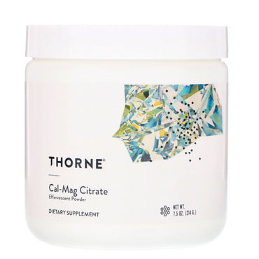 Thorne Research, Citrat Cal-Mag, pulbere efervescentă, 7,5 oz (214 g)