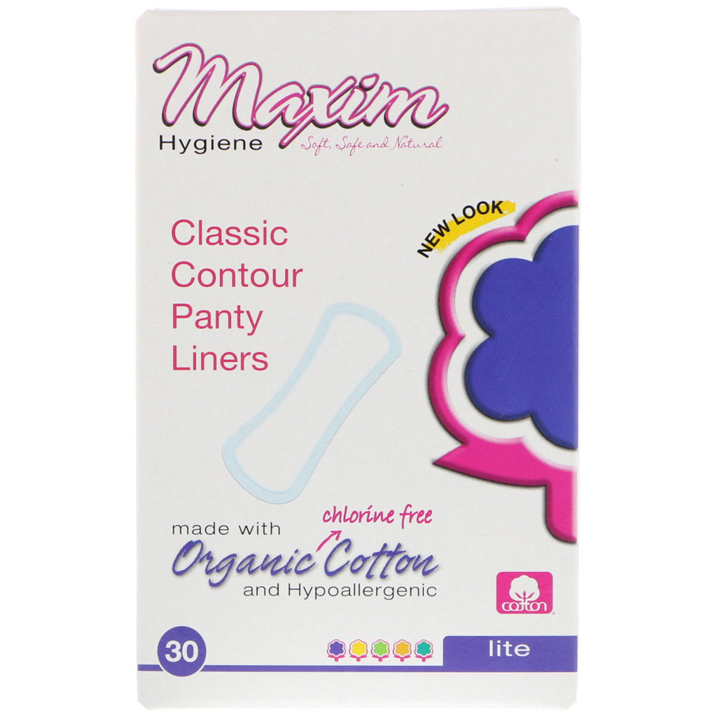 Hygieneprodukte von Maxim, Slipeinlagen mit klassischer Kontur, Lite, 30 Slipeinlagen