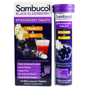 Sambucol, saúco negro, comprimidos efervescentes, 15 comprimidos efervescentes