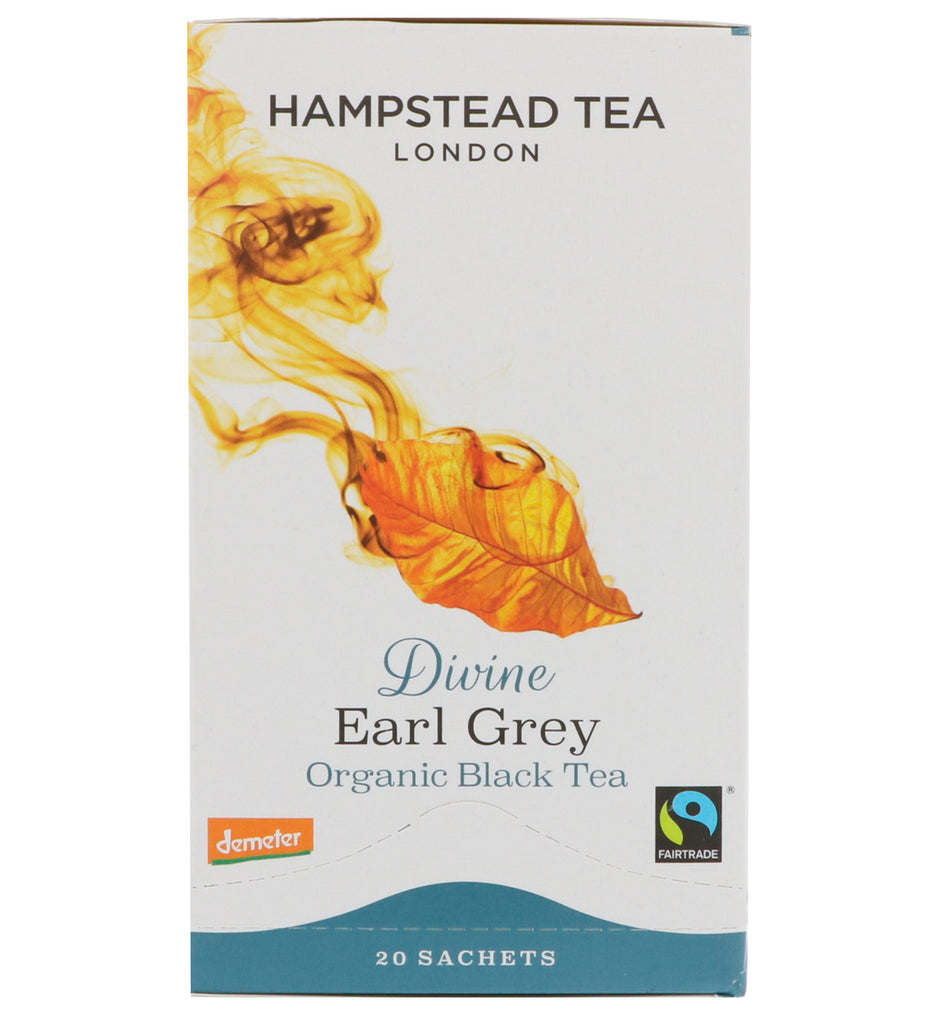 हैम्पस्टेड चाय, लंदन, काली चाय, डिवाइन अर्ल ग्रे, 20 पाउच, 1.41 आउंस (40 ग्राम)