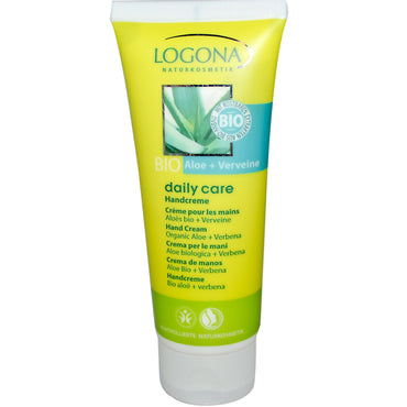 Logona Naturkosmetik, Daily Care, Hand Cream,  Aloe + Verbena, 3.4 fl oz (100 ml)