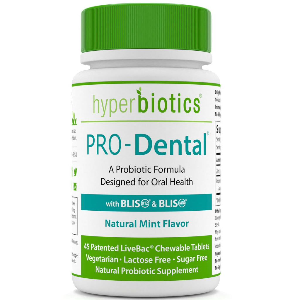 Hyperbiotics، مؤيد للأسنان، نكهة النعناع الطبيعية، 45 قرصًا قابلاً للمضغ