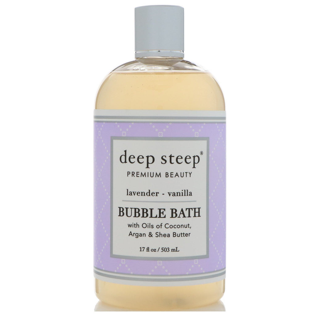 Deep Steep, baie cu bule, lavandă - vanilie, 17 fl oz (503 ml)