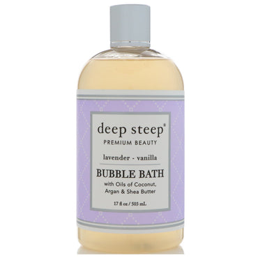 Deep Steep, bubbelbad, lavendel - vanilj, 17 fl oz (503 ml)