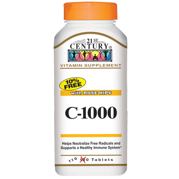 21st Century, C-1000, with Rose Hips, 110 Tablets