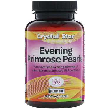 Crystal Star, Perlas de onagra, 500 mg, 90 cápsulas blandas