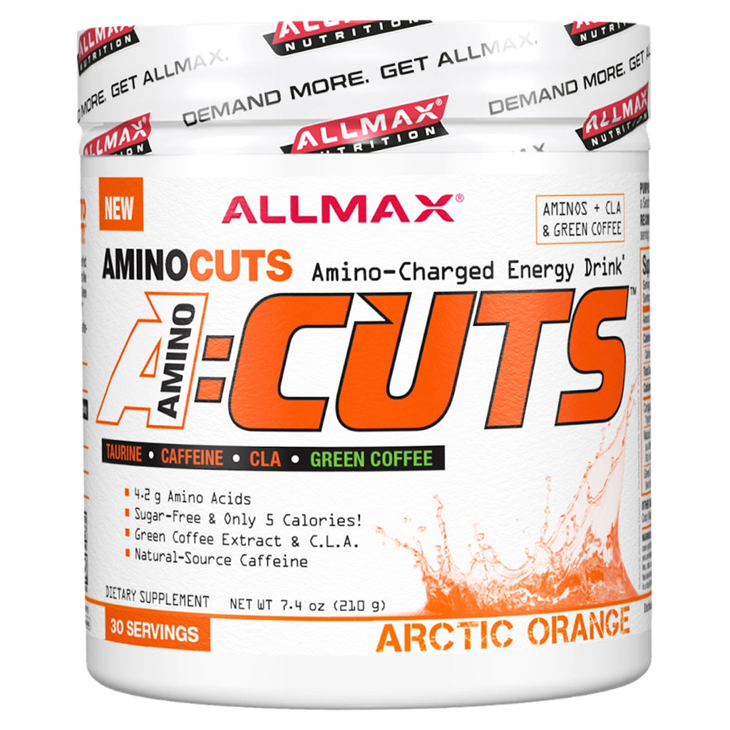 ALLMAX Nutrition, AMINOCUTS (ACUTS), BCAA voor gewichtsverlies (CLA + Taurine + groene koffie), Arctisch oranje, 7,4 oz (210 g)