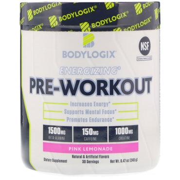 Bodylogix, Energizing Pre-Workout, Pink Lemonade, 8,47 oz (240 g)