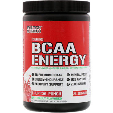 EVLution Nutrition, BCAA Energy, ponche tropical, 8,8 oz (250 g)