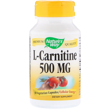 Nature's Way, L-Carnitine, 500 mg, 60 Vegetarian Capsules