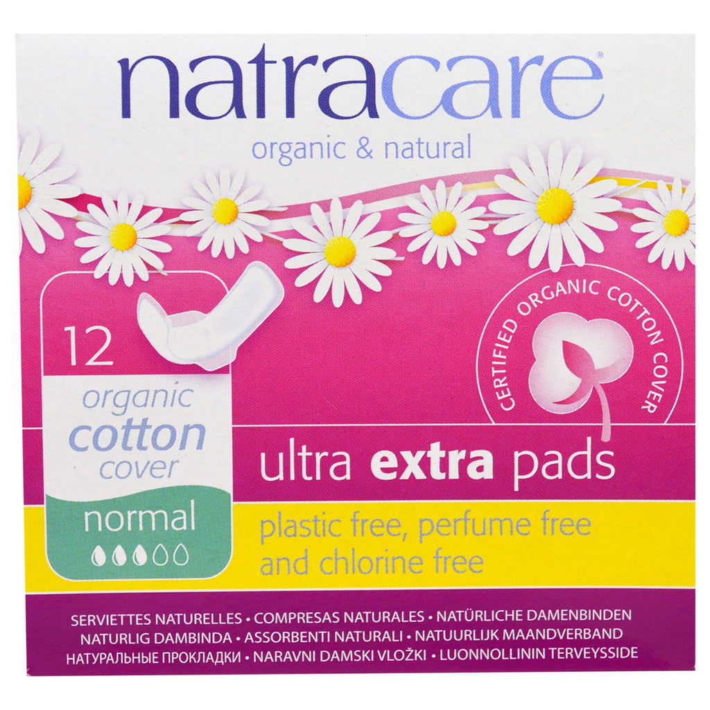Natracare, & naturel, ultra extra pads, normaal, 12 pads