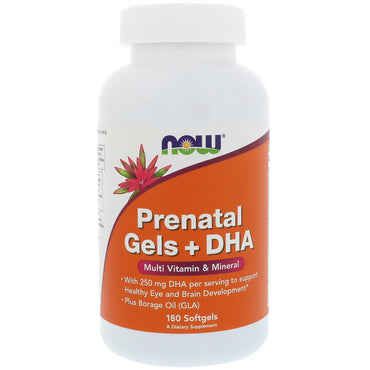 Now foods, gels prénatals + dha, 180 gélules