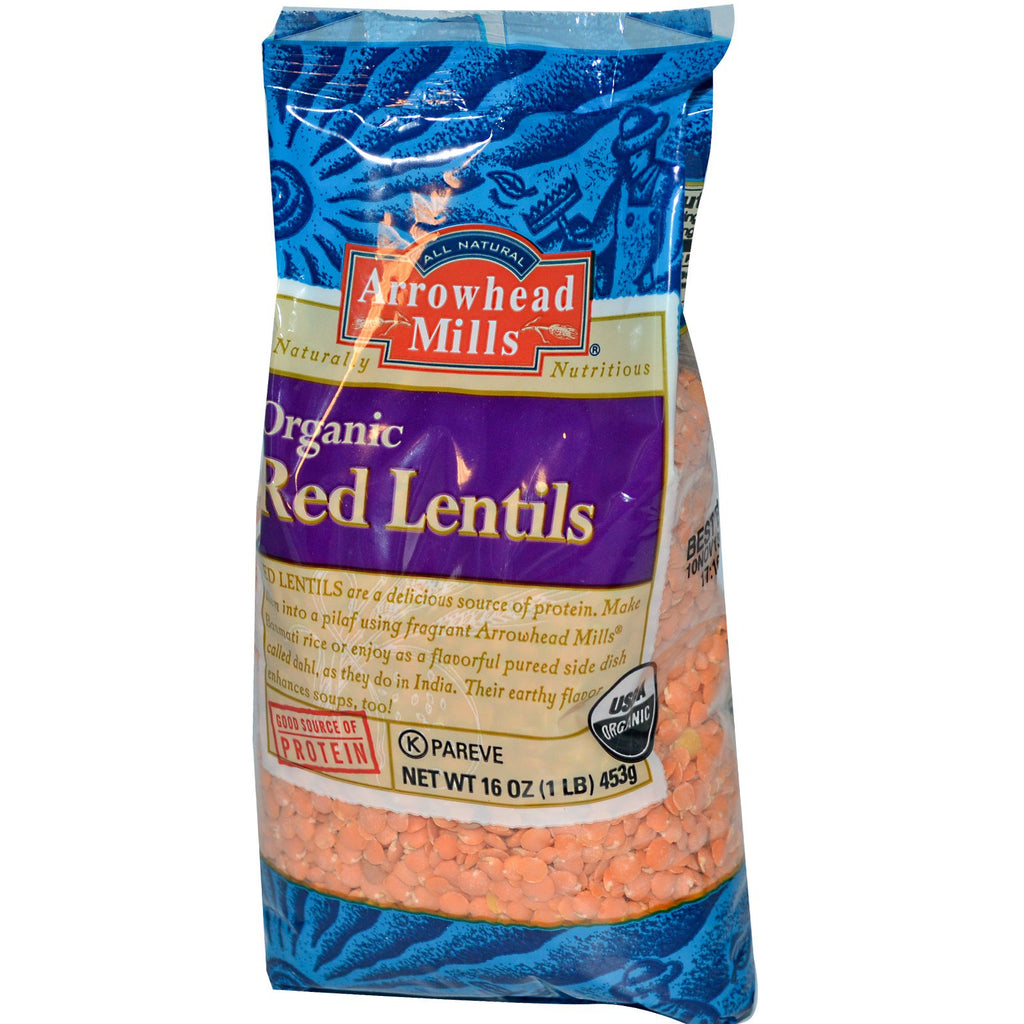 Arrowhead Mills, Lentilhas Vermelhas, 453 g (16 onças)
