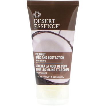 Desert Essence, dimensiune de călătorie, loțiune pentru mâini și corp cu nucă de cocos, 1,5 fl oz (44 ml)