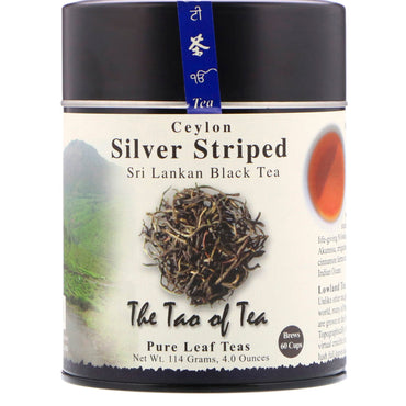 चाय का ताओ, श्रीलंकाई काली चाय, सीलोन सिल्वर स्ट्राइप्ड, 4.0 आउंस (114 ग्राम)