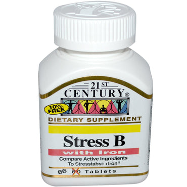 21st Century, Stress B, with Iron, 66 Tablets