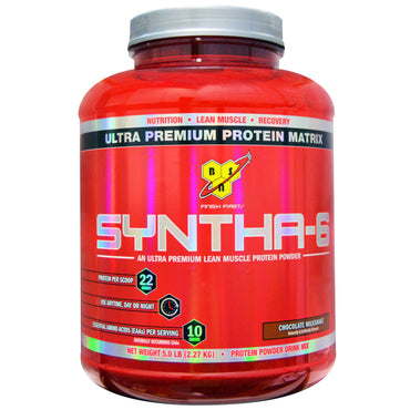 BSN, Syntha-6, Protein Powder Drink Mix, Chocolate Milkshake, 5 lbs (2,27 kg)