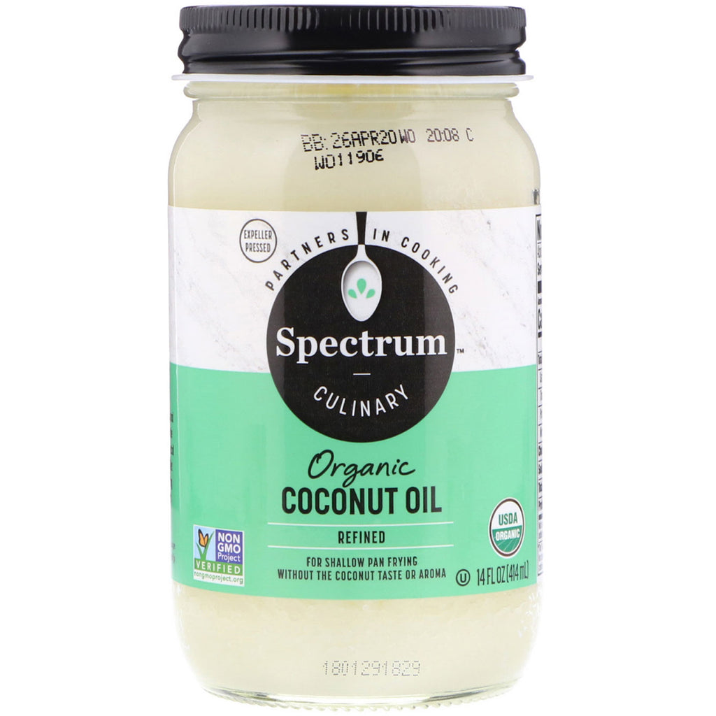 Spectrum Naturals, kokosolie, verfijnd, 14 fl oz (414 ml)