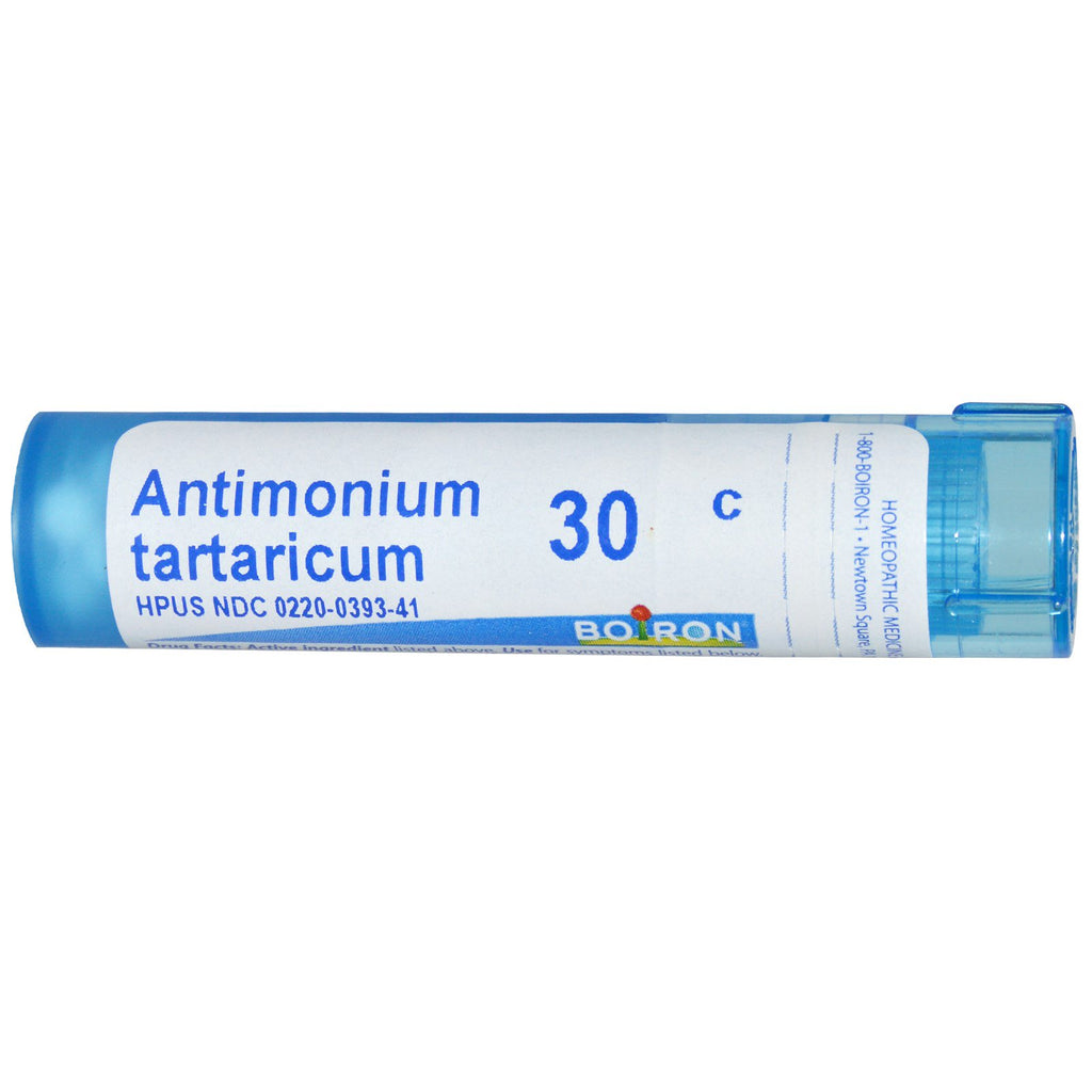 Boiron, enkeltmidler, antimonium tartaricum, 30c, ca. 80 pellets
