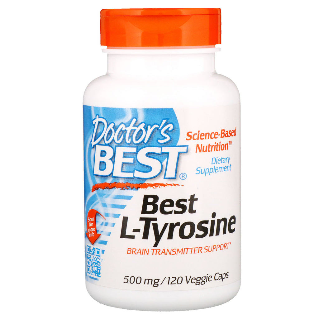 Doctor's Best, Best L-Tyrosine, 500 מ"ג, 120 כוסות צמחיות