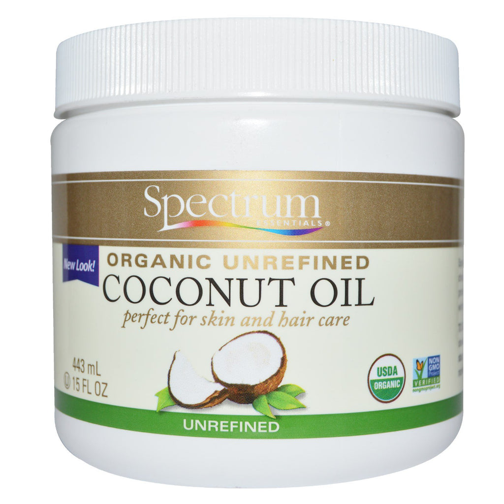 Spectrum Essentials, ulei de nucă de cocos nerafinat, 15 fl oz (443 ml)