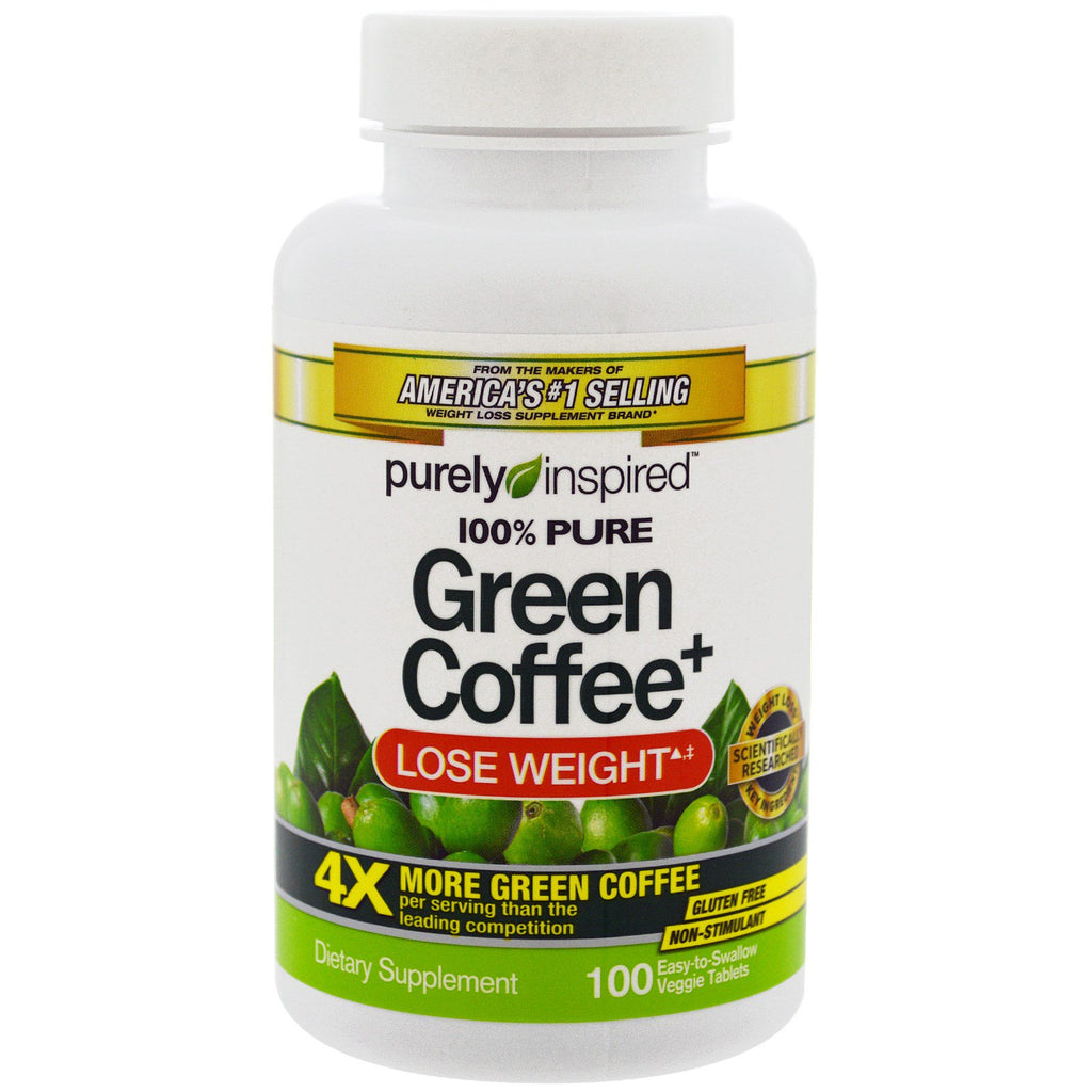 Purely Inspired, Green Coffee+, 100 tabletas vegetales