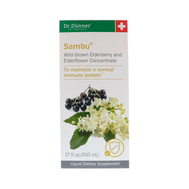 Dr. Dunner, EE. UU., Sambu, concentrado de flor de saúco y saúco silvestre, 500 ml (17 oz. líq.)