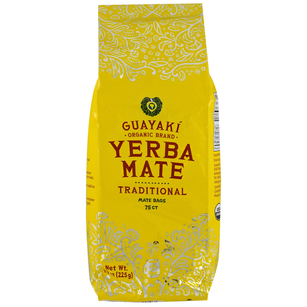 Guayaki, Yerba Mate, Tradycyjna, 75 torebek herbaty, 7,9 uncji (225 g)