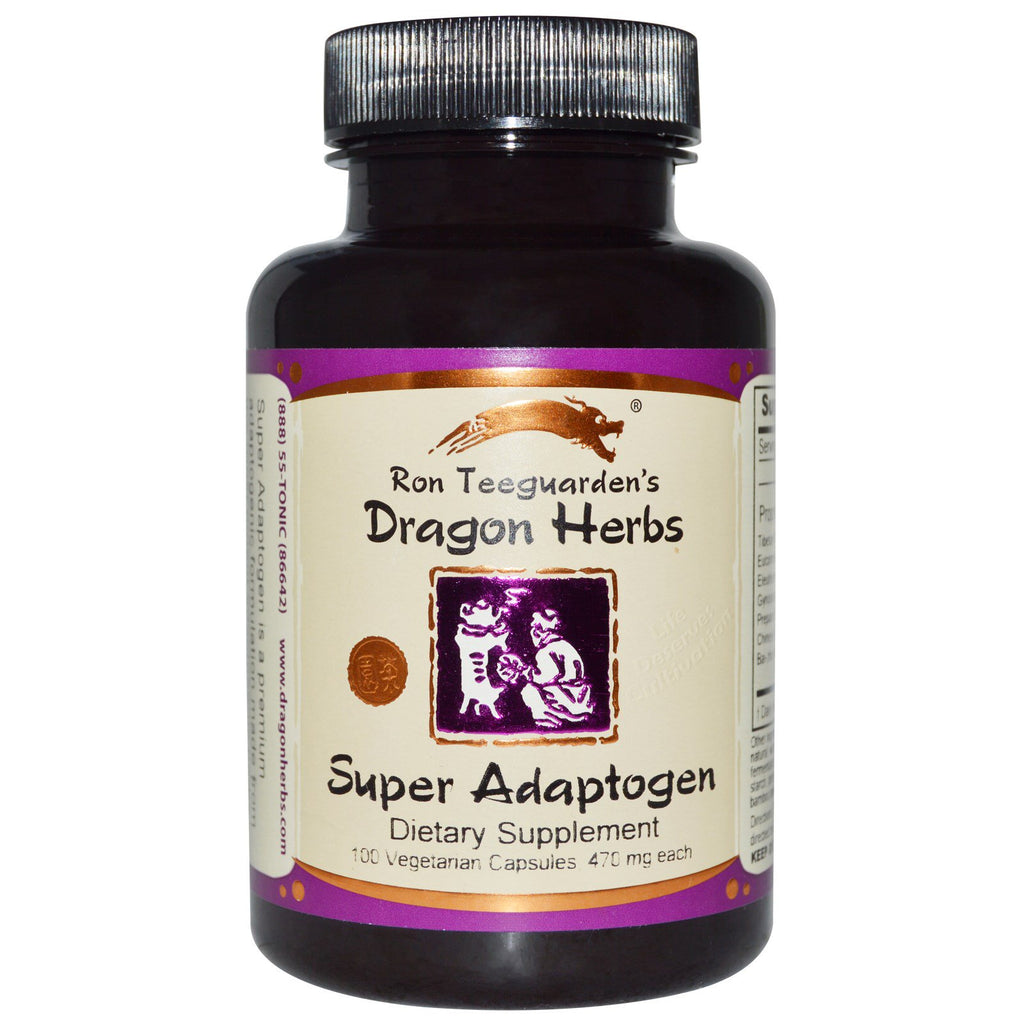 Dragon Herbs, Super Adaptogen, 470 mg, 100 Cápsulas Vegetais
