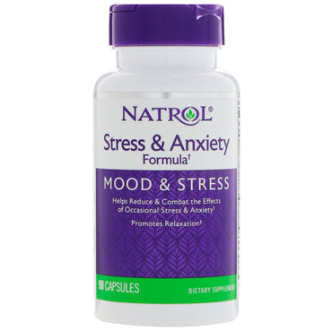 Natrol, fórmula para estresse e ansiedade, humor e estresse, 90 cápsulas